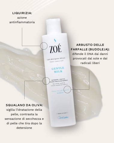 GENTLE MILK Latte detergente naturale con Buddleja & Picnogenolo® - Senza risciacquo - 250 ml