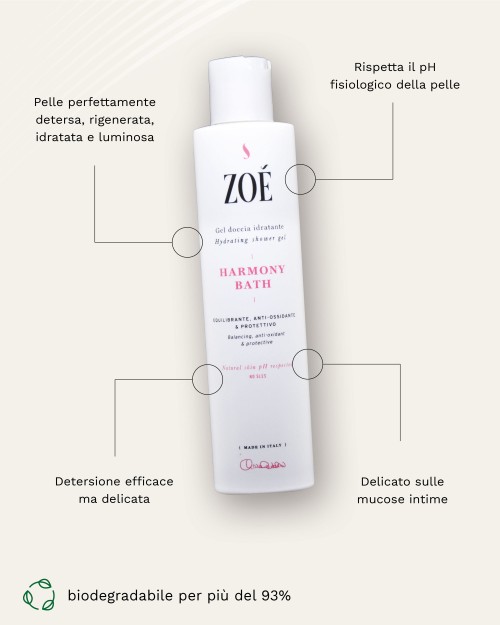 HARMONY BATH Gel doccia idratante - Protettivo e antiossidante - 200 ml