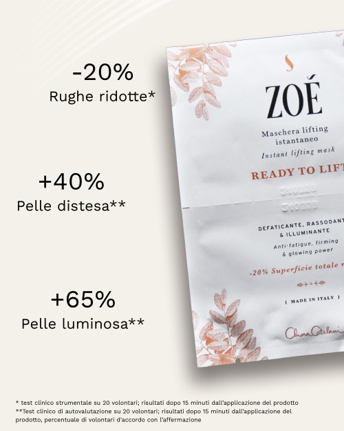 READY TO LIFT Maschera antirughe attivatrice di luminosità con Vitamina C e PeptidI - Effetto Lifting provato in 15 minuti
