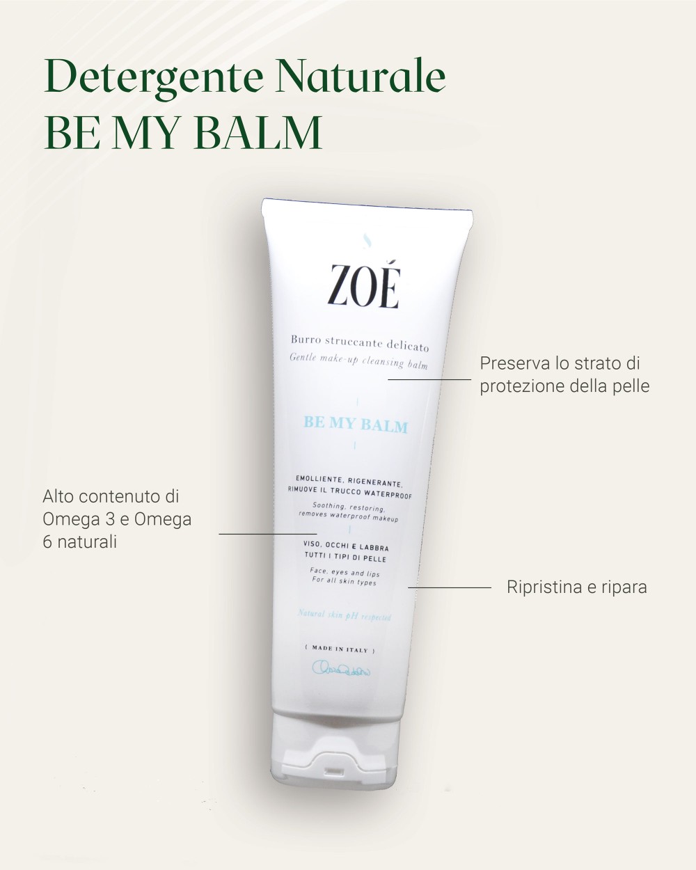 BE MY BALM Burro detergente viso naturale - delicato e nutriente - 150 ml