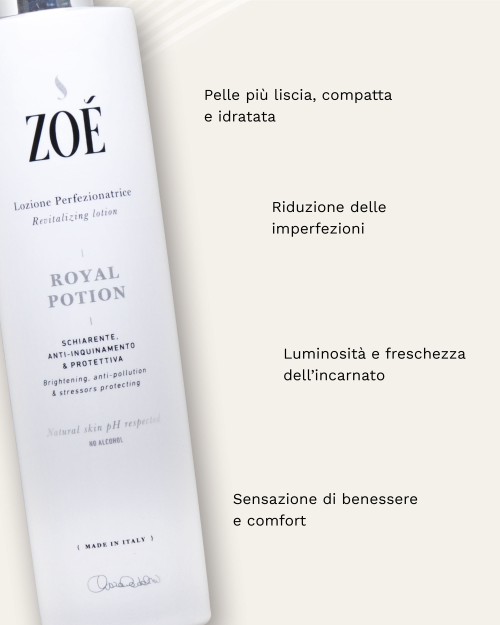 ROYAL POTION Lozione schiarente perfezionatrice e anti-inquinamento con Vitamina C 3% e Stella Alpina - 250 ml