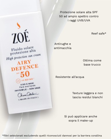AIRY DEFENCE Crema solare viso antimacchia e antirughe spf 50 - 50 ml