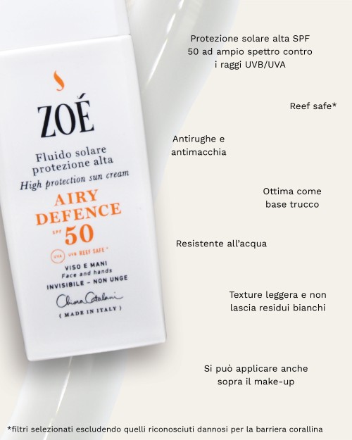 AIRY DEFENCE Crema solare viso antimacchia e antirughe spf 50 - 50 ml