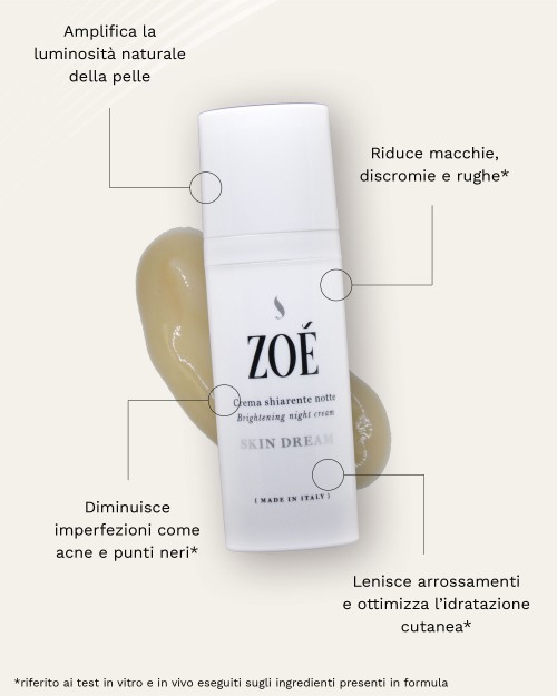 SKIN DREAM Crema viso depigmentante notte con Acido Lattobionico e Papaya - 50 ml