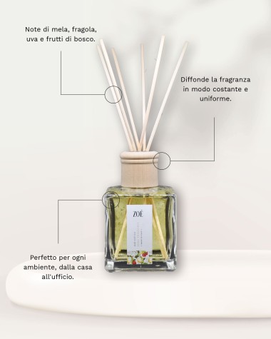 HOME FRAGRANCE Profumatore per ambienti con bastoncini dalla fragranza fruttata 200 ml