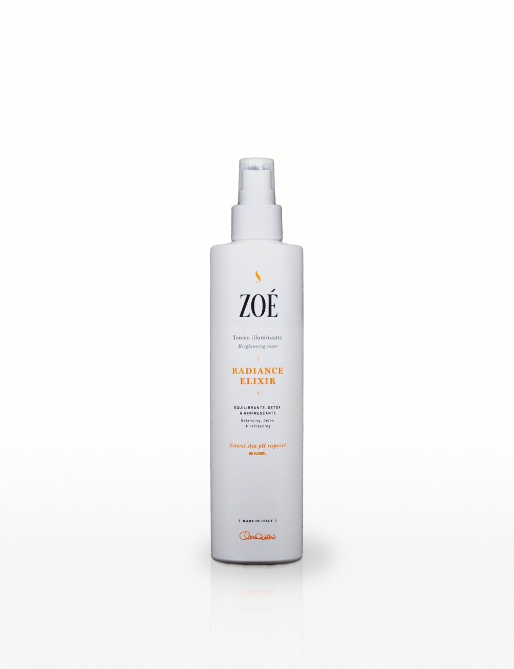 RADIANCE ELIXIR Tonico viso naturale con Picnogenolo® e acque floreali -  Astringente, detox, no alcool - 250 ml Flacone Spray