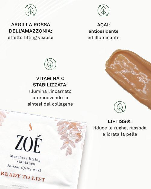 READY TO LIFT Maschera antirughe attivatrice di luminosità con Vitamina C e PeptidI - Effetto Lifting provato in 15 minuti