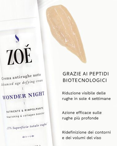WONDER NIGHT Crema antietà notte con peptidi attivatori di Collagene +19% attivi antirughe - 50 ml