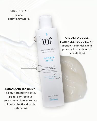 GENTLE MILK Latte detergente naturale con Buddleja & Picnogenolo® - Senza risciacquo - 250 ml