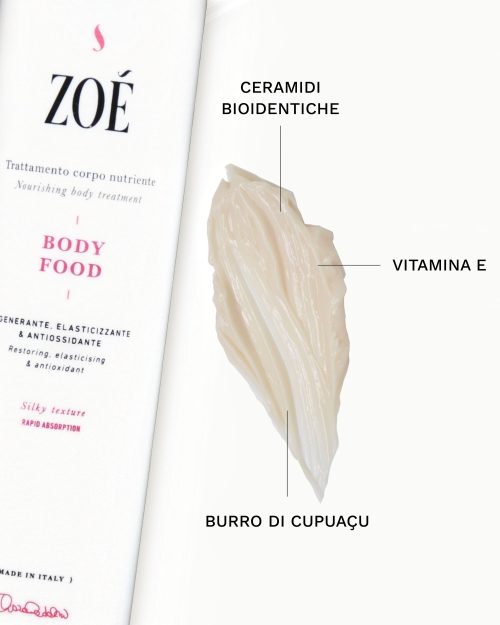 BODY FOOD Crema corpo elasticizzante con Vitamina E, Burro di Cupuaçu & Ceramide - 250 ml