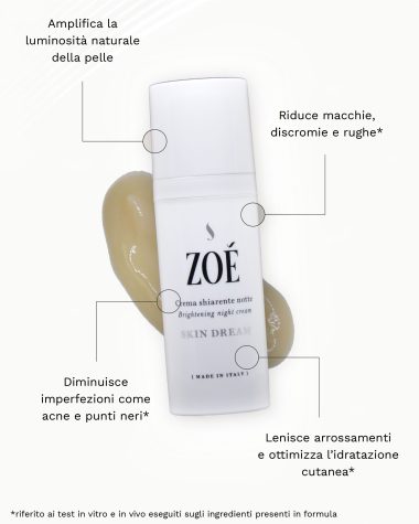SKIN DREAM Crema viso depigmentante notte con Acido Lattobionico e Papaya - 50 ml