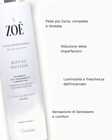 ROYAL POTION Lozione schiarente perfezionatrice e anti-inquinamento con Vitamina C 3% e Stella Alpina - 250 ml
