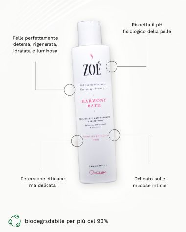 HARMONY BATH Gel doccia idratante - Protettivo e antiossidante - 200 ml