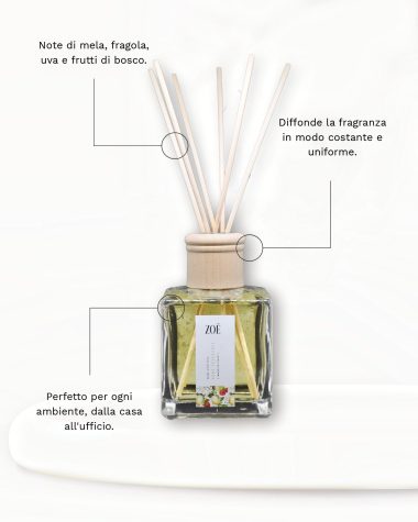 HOME FRAGRANCE Profumatore per ambienti con bastoncini dalla fragranza fruttata 200 ml