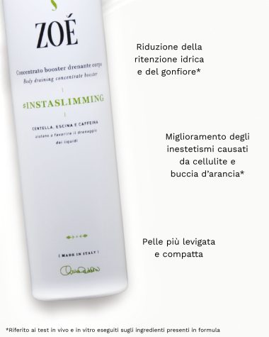 INSTASLIMMING Booster drenante corpo con Centella, Escina e Caffeina - 200ml